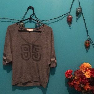 Forever 21 grey “long crop top”